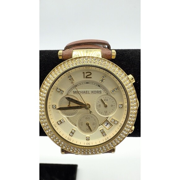 Michael Kors Parker Chocolate Leather Chronograph Women\'s Watch, MK2249 main image 16